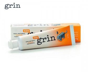 Grin 儿童护齿防蛀可吞咽无氟牙膏 甜橙味 70克